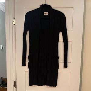 Pact Black Ribbed Cardigan